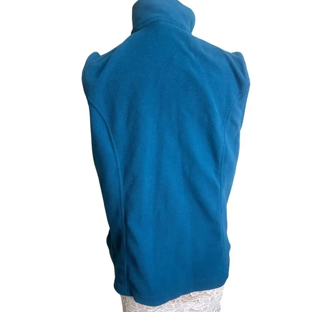 Lands’ End Teal Blue Zip-Up Vest 100% Polyester Women’s 14/16 EUC-Athleisure